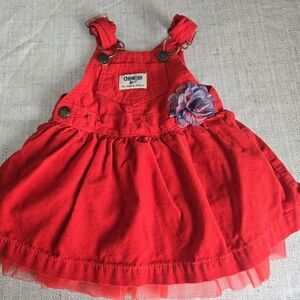 Baby Bundle - OshKosh B'gosh Bright Red Corduroy Overalls with Metal Hardware